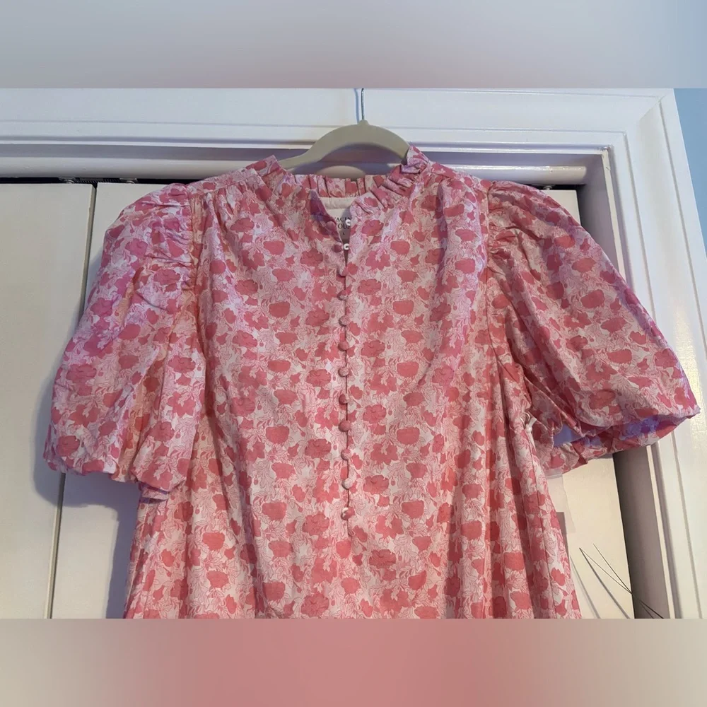 Tuckernuck Hyacinth House Pink and White Floral Mimi Midi Dress size large - Picture 3 of 12